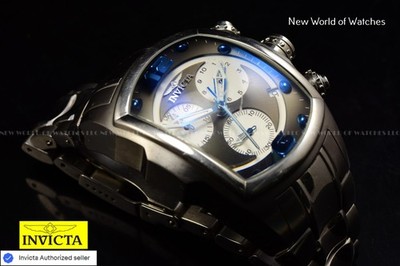 Invicta Men's Lupah Gunmetal Chronograph Dial Stainless Steel Swiss Quartz Watch