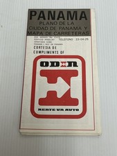 Odin Autovermietung ausklappbare Straßenkarte Panama 1973