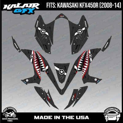 Graphics Kit for KAWASAKI KFX450R (2008-2014) Predator Series - Smoke 16 Mil