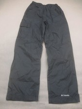 Columbia Size M 10/12 Kids Black Pull On Pocket Logo Outdoor Rain Pants 961