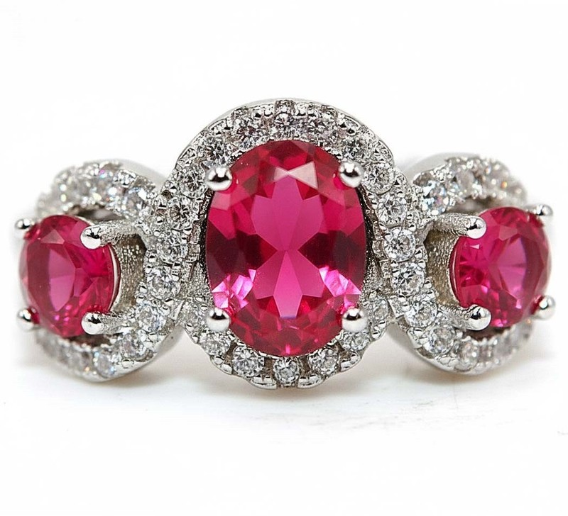2CT Heat Treated Rubellite Tourmaline 925 Solid Sterling Silver Ring Sz 6 MM3-3