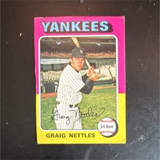 Topps 1975 Topps Graig Nettles New York Yankees #160 Base Set Signed