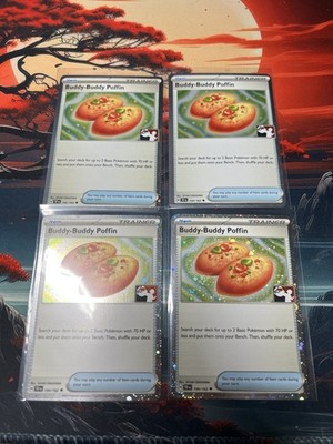 Pokémon Buddy-Buddy Poffin Prize Pack-Item Holo Card Lot 4x 144/162 Playset