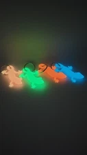 (4-Pack) 2 1/2" Glow In The Dark Gecko Lizard Keychain(s): 3D Printed.