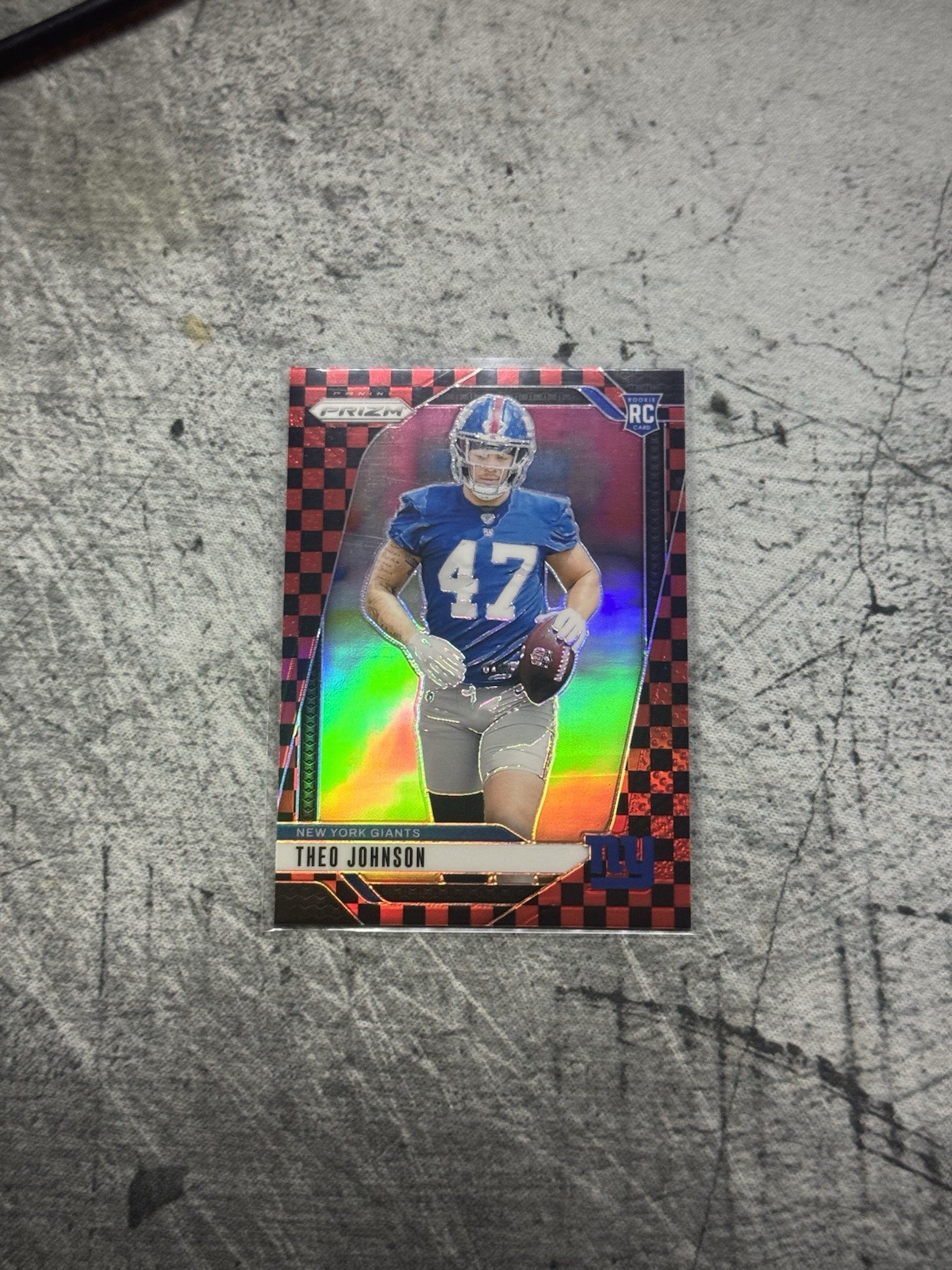 2024 Panini Prizm Rookie Theo Johnson #390 Black & Red Checker Prizm SSP