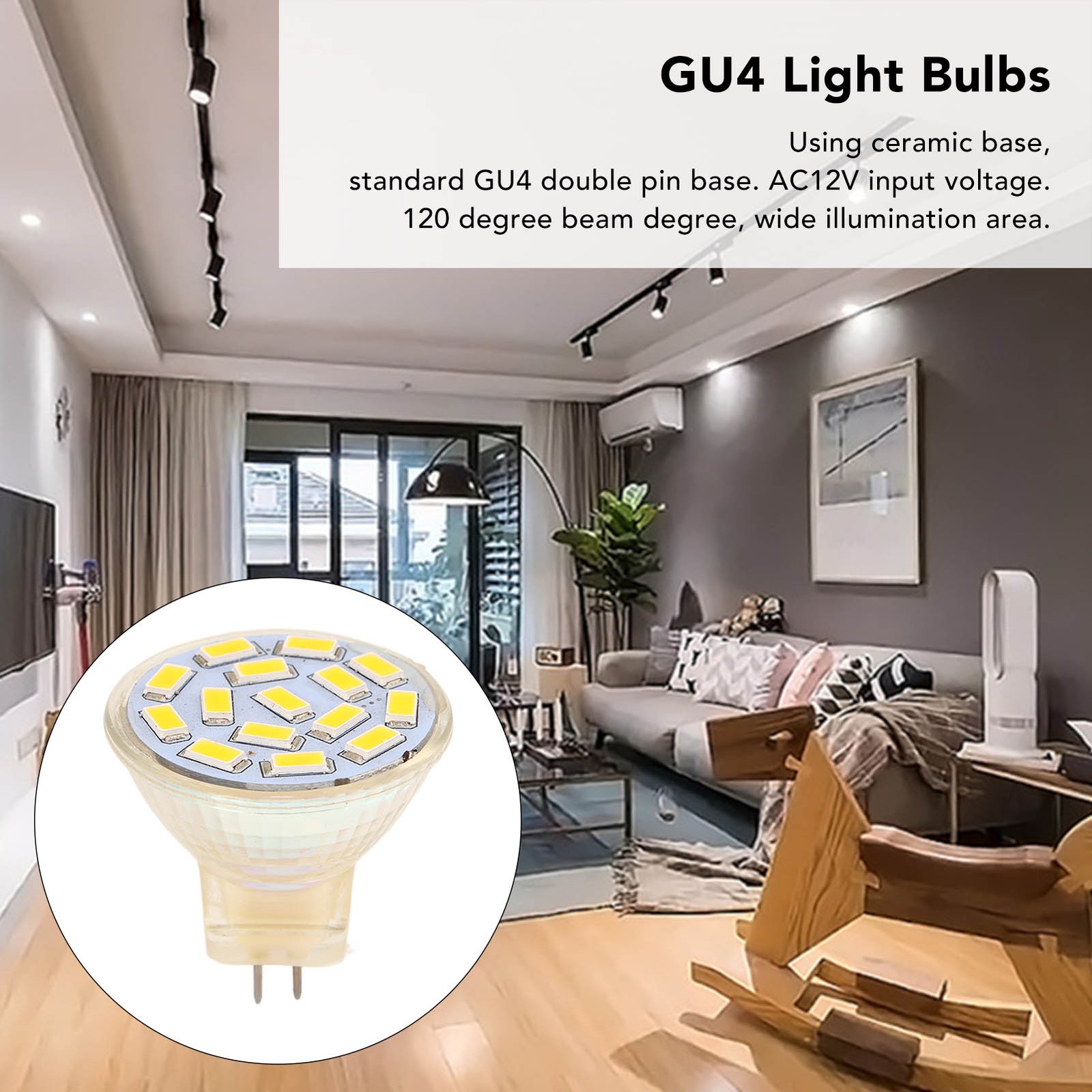 6 GU4 LED Bulbs For One Sale 270 Lumens 15LED Energy-saving Spotlight 3W MR11