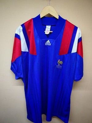 Vintage France 1992-1994 Home Football Shirt Adidas Equipment #9 Cantona XL Rare