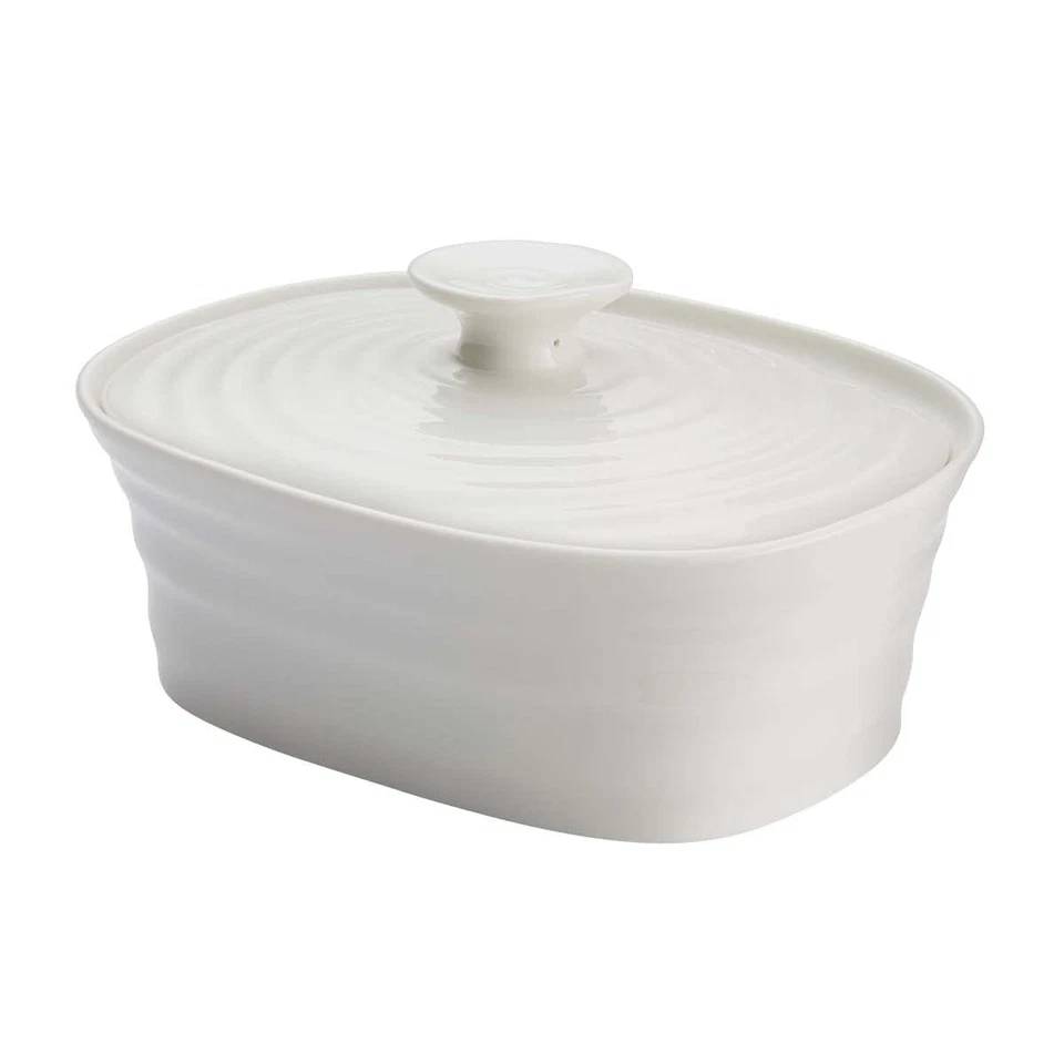 Portmeirion Sophie Conran White Covered Butter Dish | Butter Keeper with Lid for - Изображение 2 из 4