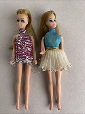 2 Vintage 1970 Topper Dawn Dolls 6" Tall Blonde Brown Hair -