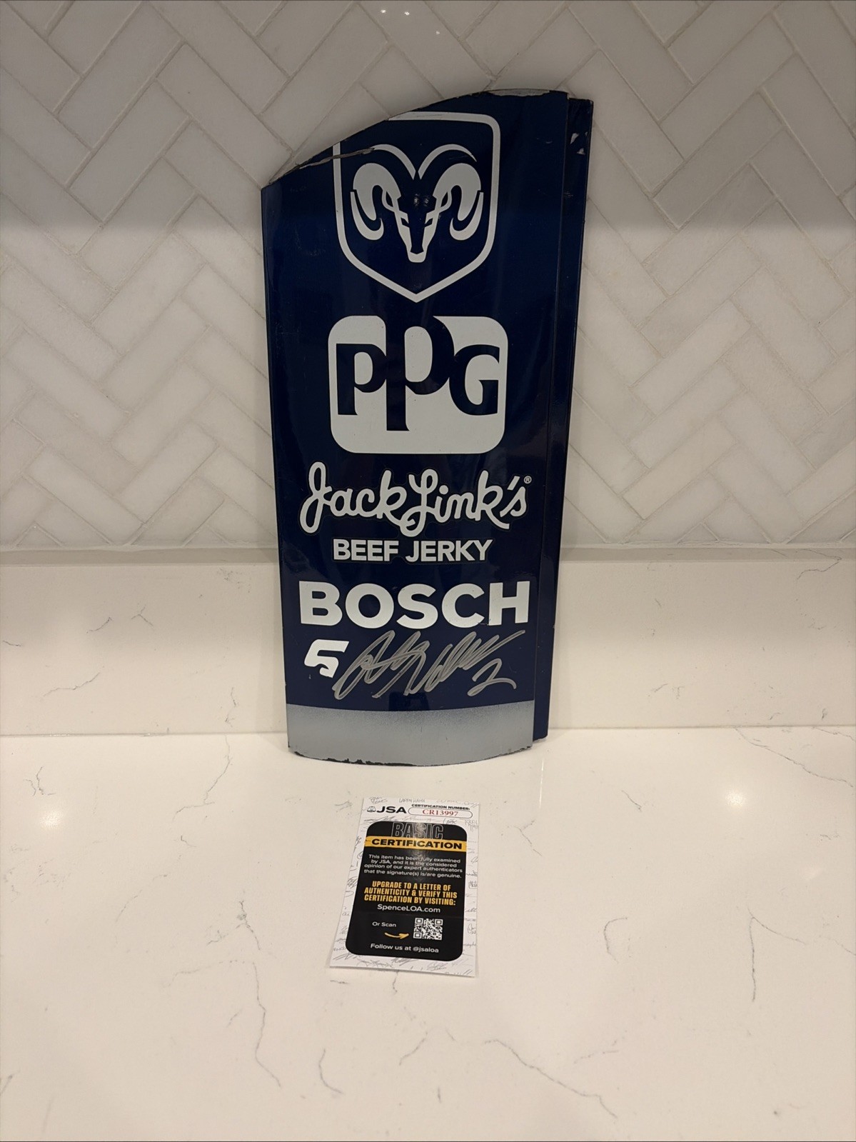 Rusty Wallace Autographed Miller Lite Dodge Race Used Sheet Metal NASCAR JSA COA