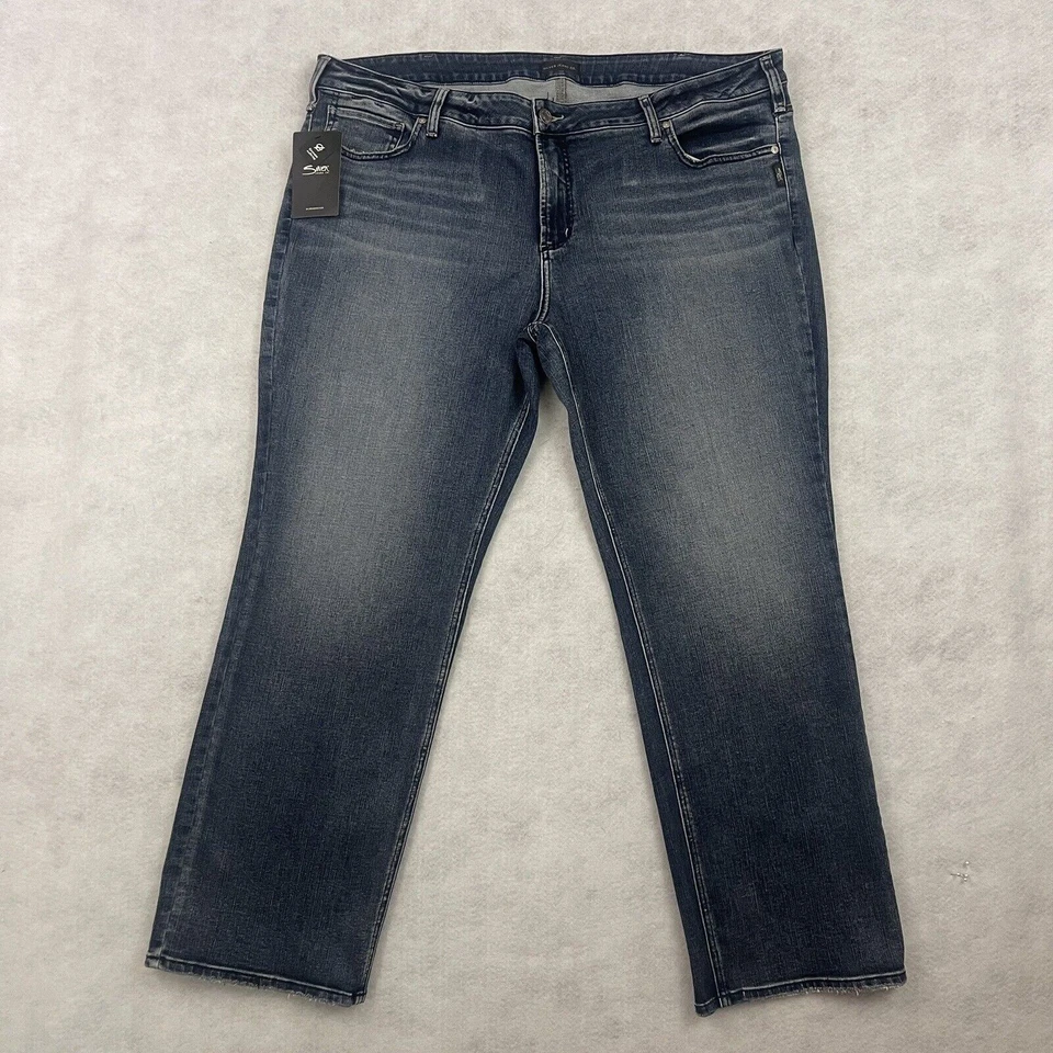 Silver Jeans Co Elyse Slim Boot Jeans Women’s 22W 31L Indio Blue Stretch Denim - Image 4 of 4