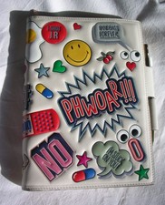 Anya Hindmarch Stickers all over chalk Journal Notizbuch Tagebuch Leder Kladde