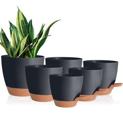 Self-Watering Plant Planters with Drainage Hole - 5 to 8 Inch Indoor Pots