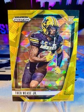 2025 Theo Wease Jr. Panini Prizm Draft Picks Gold Cracked Ice Rookie Card #72. rookie card picture
