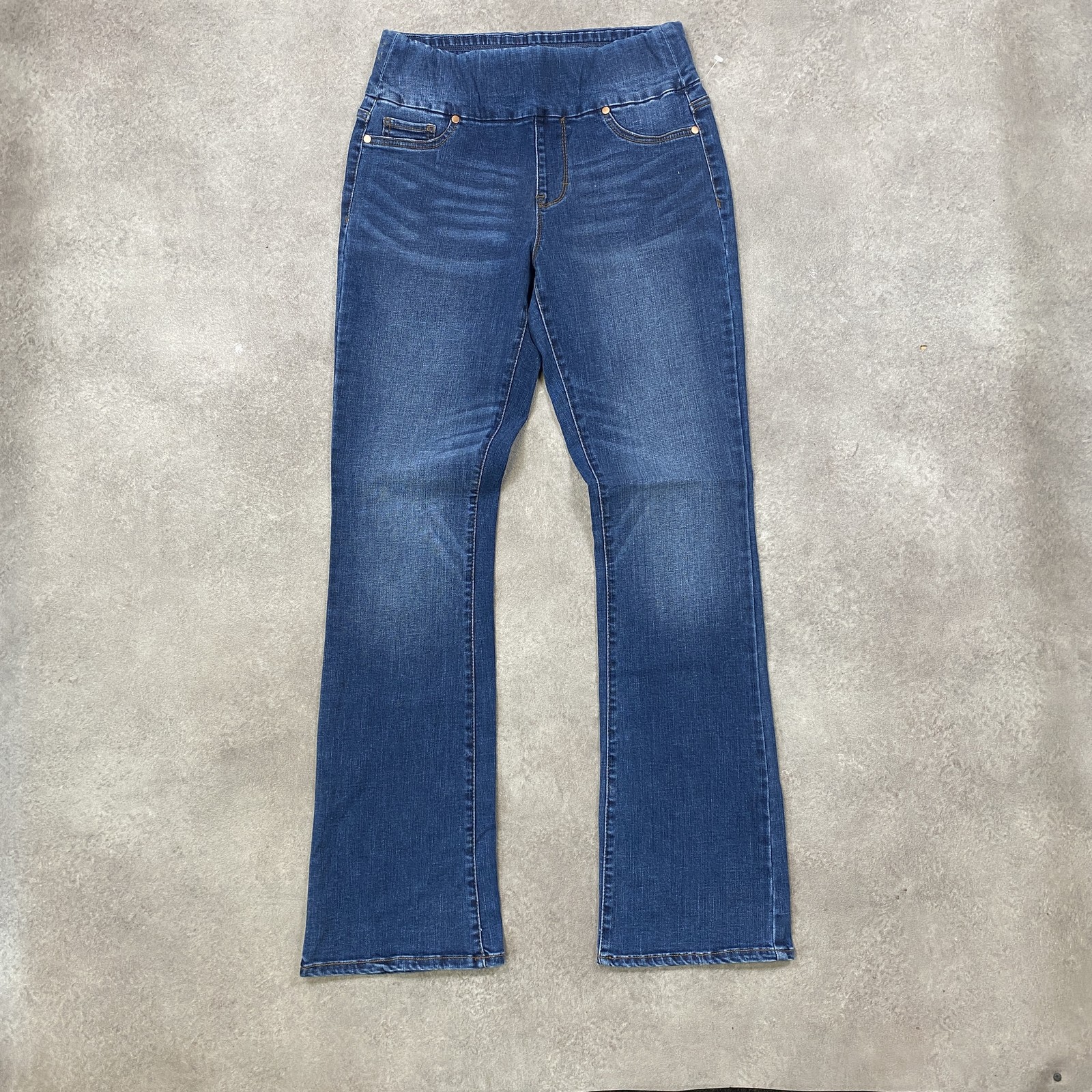 Pantalones de mezclilla Time Tru para mujer pequeños de tiro alto elásticos a...