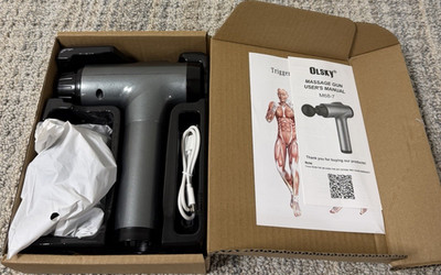 Olsky Massage Gun M68-7 Rechargeable Handheld Trigger Point Gray/Black for Body