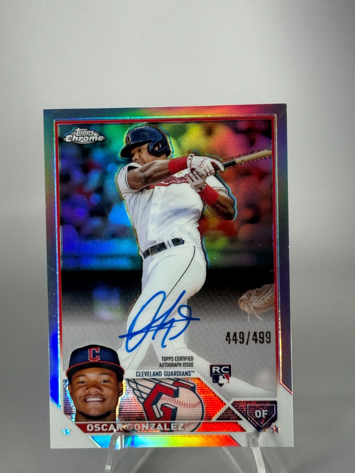 2023 Topps Chrome - Rookie Autographs Oscar Gonzalez  Refractor /499 (AU, RC)