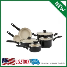 11-Piece Ceramic Non-Stick Pots and Pans Set Dishwasher & Oven Safe Non-Toxic