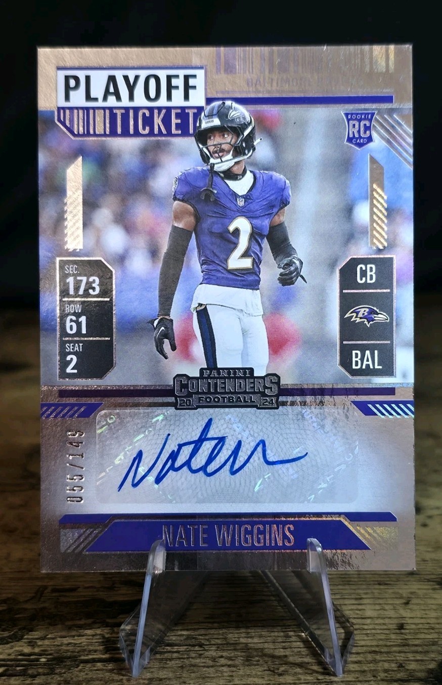 🏈Offer -15%🏈 NATE WIGGINS 2024 CONTENDERS PLAYOFF TICKET ROOKIE AUTO /149 #150