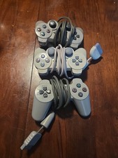 Sony PlayStation 1 PS1 PSOne DualShock Wired Controller, Gray & White