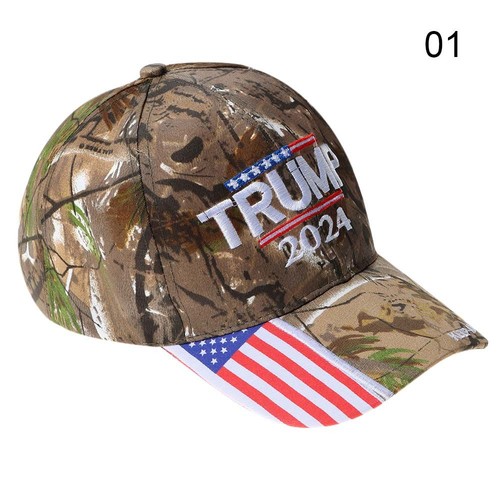 Cotton Camo Trump 2024 Caps US Flag Hats Trump Supporters Hat Baseball Cap - Picture 13 of 15