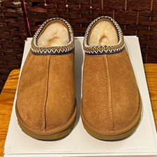 UGG Tasman II Slipper Chestnut Suede Shearling Mules Shoes/Women s Size 8