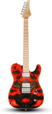 Leo Jaymz Electric Guitar Red 24-Fret Dual Humbuckers Fixed Bridge