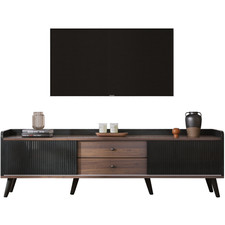 TV Schrank Stivoller Lowboard mit Schiebetüren, 2 Schubladen und Schutzgeländer