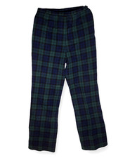 vtg Pendleton Wool Pants Tartan Plaid Black Watch Small 26x29 Blue Green 1970s