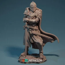 Human Male Paladin | Fighter | Knight Unpainted Miniature | D&D | DnD Mini