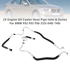 2X Engine Oil Cooler Hose Pipe Inlet & Outlet For BMW F02 F05 F06 535i 640i 740i