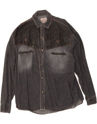 STOCKERPOINT Herren Western Jeanshemd XL Grau Baumwolle DP87