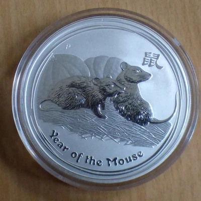 Australia 1$ Year of the Mouse 2008 silver 99.9% 1 oz, within a capsule (argent) - Photo 1/4