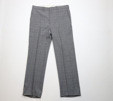Vintage 70s Streetwear Mens 36x32 Knit Flared Wide Leg Chino Pants Plaid USA