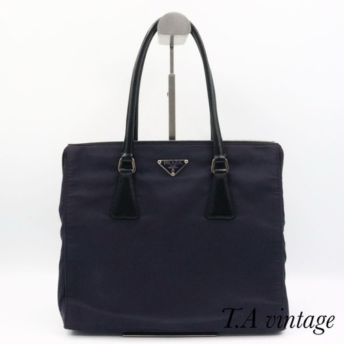 PRADA Excellent Condition Nylon Triangle Logo Handbag Purple