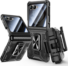 for Motorola Razr 2026/2025/2024 Case with Belt Clip Holster Ring Kickstand