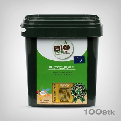 BioTabs Düngetabletten 100 Stk - 100% Bio NPK 15-7-8 Langzeitdünger Autopot