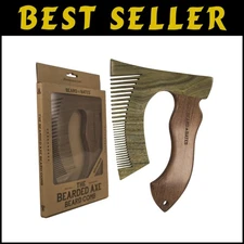Luxury Green Sandalwood Beard Comb - Artisan Crafted for Distinguished Grooming