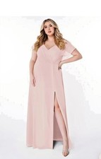 Azazie Bridesmaid/ Formal Dress Rylee in Pink Chiffon 301137 Size A16