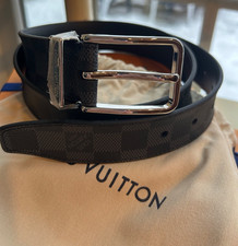 NIB Louis Vuitton Pont Neuf 35mm Belt Damier Graphite 90 approx 34-36in 