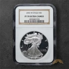 2002-W Proof American Silver Eagle $1 - NGC PF70 UCAM - West Point