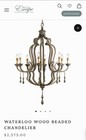 Wood Beaded Chandelier 8 Light Large 41" Boho Farmhouse Coastal Fixture — photo 5