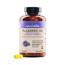 Flaxseed Oil 1200 mg Omega 3 6 9 Supplement for Heart Health – 120 Softgels