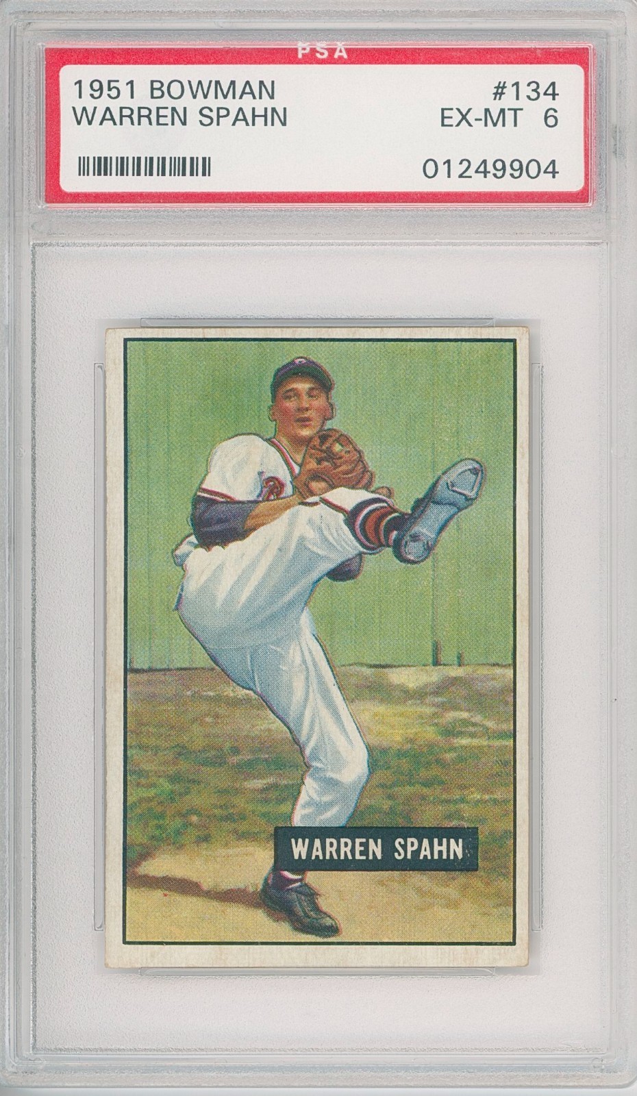 1951 Bowman WARREN SPAHN #134 💎 PSA 6 EX/NM