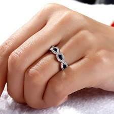 14K White Gold Plated 2Ct Round Cut Lab Created Sapphire Women Wedding Ring