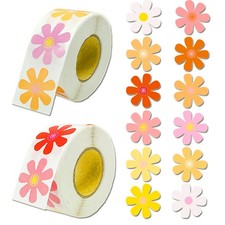 Boho Daisy Stickers Retro Flowers Self-Adhesive Decals Party Favors Decor