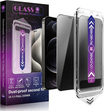 2 Pack Privacy Screen Protector for Iphone 12 Pro Max 6.7-Inch Auto Dust Removal