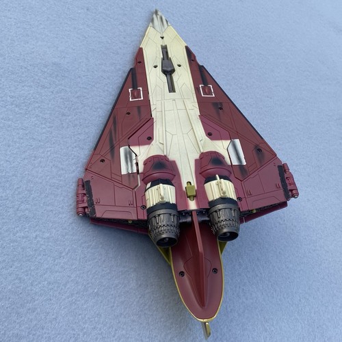 2001 HASBRO STAR WARS OBI WAN KENOBI'S JEDI STARFIGHTER Complete Works + Figure - Picture 22 of 23
