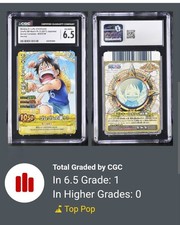 Bandai Carddass One Piece C615-W /LUFFY CGC 6.5   TRUE POP-1 