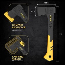 14" SMALL HAND AXE FOR CAMPING HIKING MADE FROM CARBON STEEL HAND HATCHET NEW